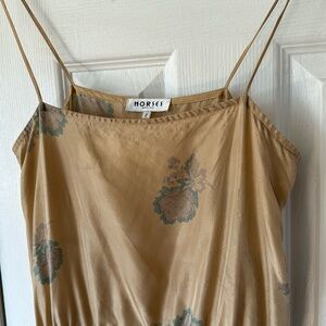 Horses Atelier silk gold peony slip dress sample